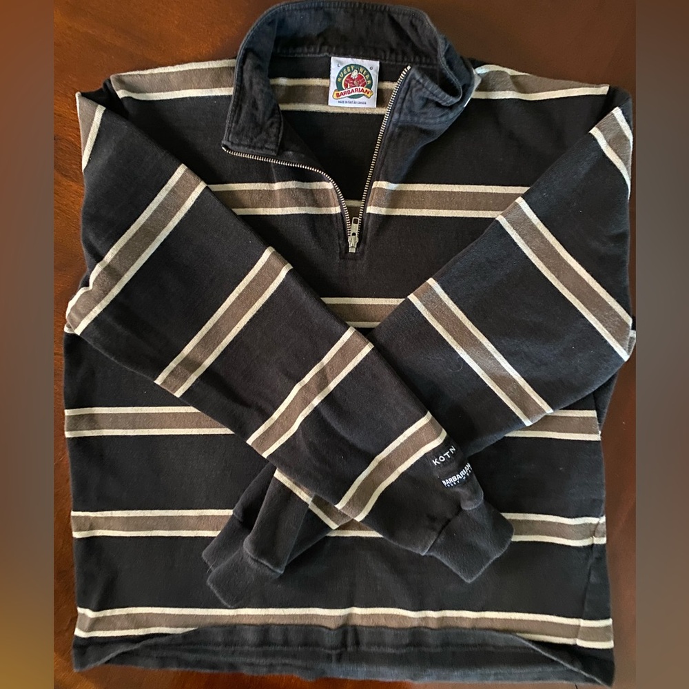KOTN Black and Cream Rugby Shirt